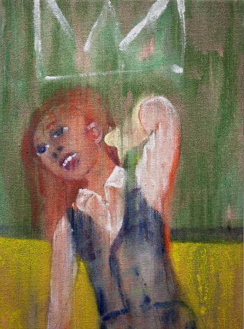 Danny Licul Sock Puppet Presentation (#31), 2013 Acrylic and oil on canvas 12 x 9 in. / 30.5 x 22.9 cm.