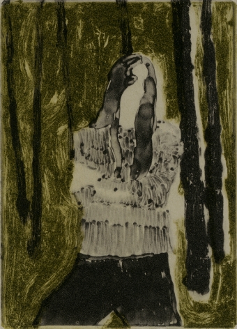 Elin Rodseth ​Passersby 1, 2013 Photopolymer on paper 3 1/2 x 2 7/8 in. / 9 x 7 cm. Edition of 20