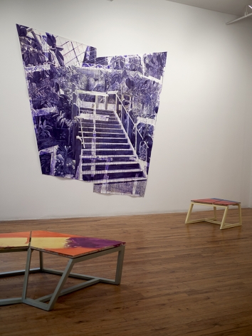 Björn Meyer-Ebrecht Uprising installation view of drawings and wood platforms