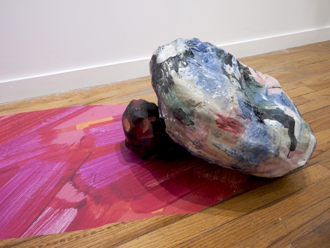 Rachael Gorchov Rock Cloud, 2017 Glazed ceramic in 2 parts with digitally printed vinyl 13 x 47 x 18 in. / 33 x 119.4 x 45.7 cm. overall