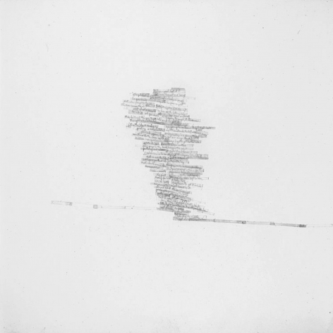 Gary Gissler he goes inside, 2000 Graphite and tape on gessoed wood panel 8 x 8 in. / 20.3 x 20.3 cm.