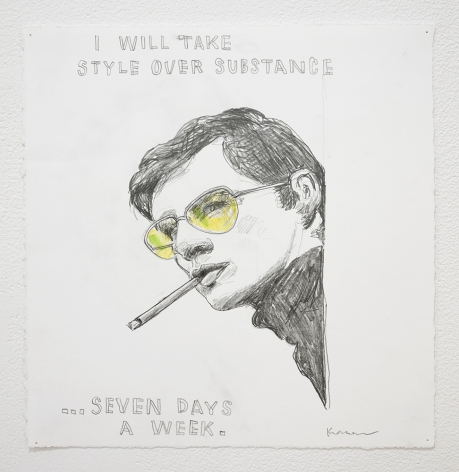 David Kramer I Will Take Style Over Substance, 2018 Graphite and crayon on paper