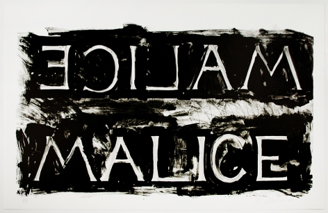 Bruce Nauman Malice, 1980 Lithograph 29 1/2 x 41 1/2 in. / 74.9 x 105.4 cm. Edition of 75